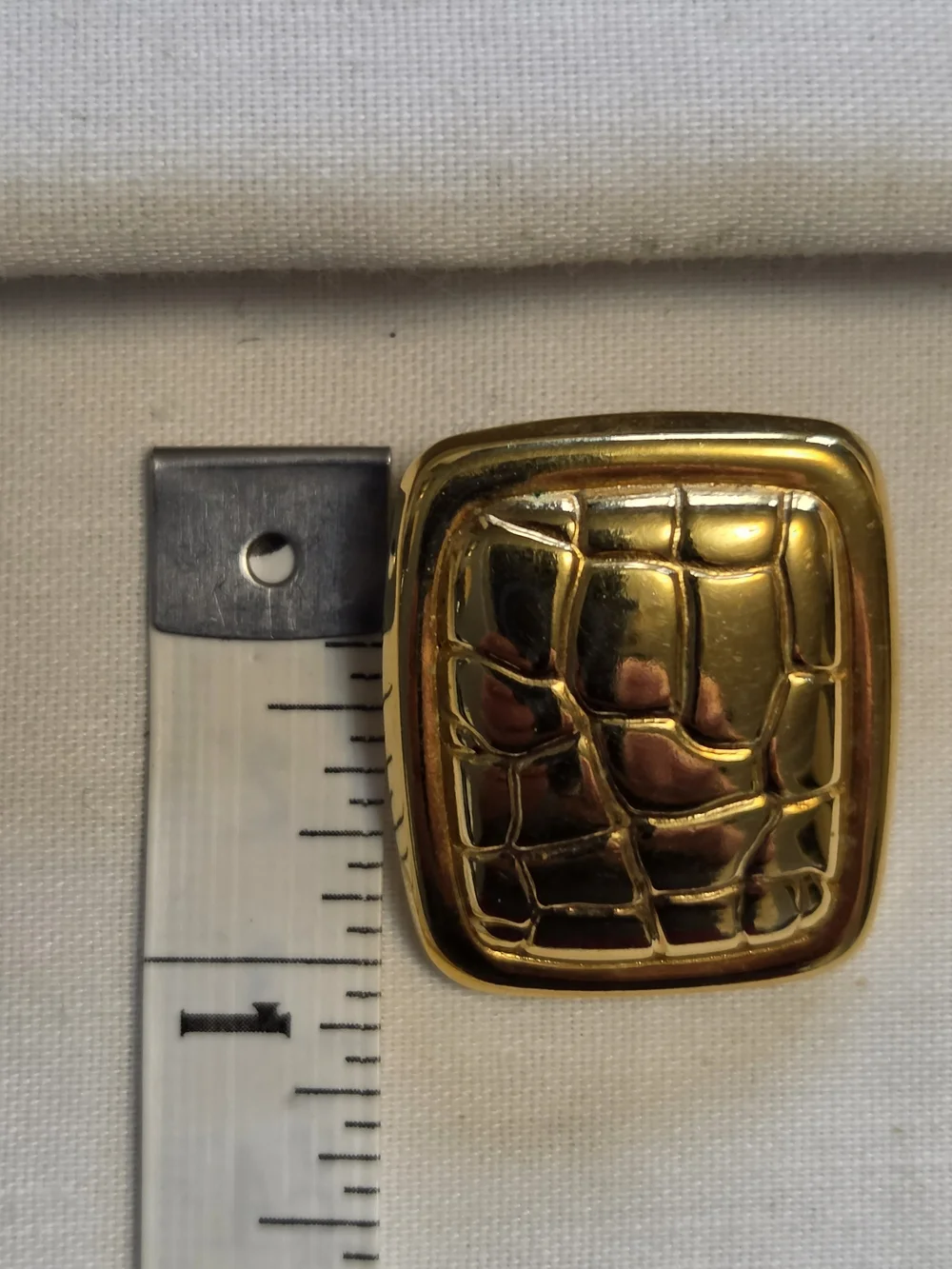 Unsigned Napier Gold-Tone Textured Rectangle Post Earrings